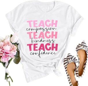 SFHFY Teacher Shirt Womens Wildflowers Letter Teacher Plant Shirts Shirts Flowers Graphic Short Sleeve Tee