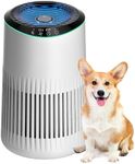 MERONTE Air Purifiers for Home, Air Purifier for Smoke Odors with Fragrance Sponge, Small Air Purifier with Sleep Mode for Bedroom Office, Blue Ambient Light, MR2566, White