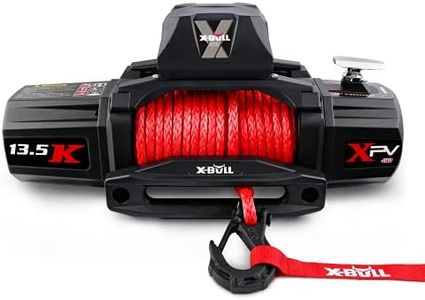 X-BULL Winch-13500 lb. Load Capacity Electric Winch Kit 12V Synthetic Rope,Waterproof IP67 Electric Winch with Hawse Fairlead, with Wireless Handheld Remote and Corded Control Recovery