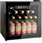 60 Can Wine and Beverage Refrigerator Cooler - Mini Fridge with Reversible Clear Front Glass Door and Thermostat, LED light for Beer Soda Drink Machine for Home, Office or Bar, 1.6cu.ft