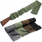 4Pcs Gun Socks - 54 Inch Knit Gun Socks for Rifles, Silicone Treated Gun Sleeve Dust-proof Anti-rust Moisture-proof Gun Case with Drawstring for Hunting Shotguns Tactical Accessories (4 Colors)