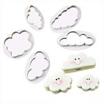 KALAIEN 5pcs Cloud Fondant Cutter Cake Mold Gum Paste Cookie Cutter Fondant Decorating Tools Sugar Craft Cookies Plunger Cutter