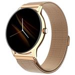 Noise Twist Go Bluetooth Calling Smart Watch for Women with Sleek Metal Dial, Glossy Finish, 1.39" Display, 100+ Watch Faces, IP68, Sleep Tracking, Voice Assistance, Upto 7 Days Battery (Gold Link)