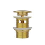 Brass Freestanding Tub Drain, Pop Up Freestanding Tub Drain Plug, Fits Most Freestanding Tub Drain Kits (Brushed Gold)
