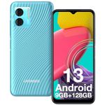 DOOGEE N50S Android 13 Mobile Phone, 9GB+128GB/1TB, 20MP Main Camera, Octa-Core, 6.52’’ HD+ Display, 4G Dual SIM Phone Unlocked, 10W Fast Charge, Face Unlocked, GPS,1217 BOX Speaker - Blue