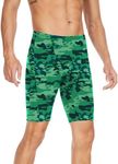 Fiteng Men's Swim Jammers - Athletic Training Endurance Swimsuits Racing Competition Swimwear Sizes: 32-42 Camo