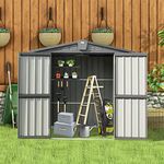 Domi 10’ x 8’ Outdoor Storage Shed, Metal Sheds Tool Storage Gable Roof with Lockable Door & Air Vents, Outdoor Galvanized Steel Sheds for Backyard,Garden,Patio,Lawn