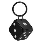 Aufew Mini Pill Box, Portable Metal Pill Case with Keyring, Compact Single Vitamin Holder for Daily Use, Travel, Outdoor Adventures (Dice Shaped)
