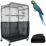 ASOCEA Extra Large Bird Cage Seed Catcher Guard Universal Birdcage Cover Nylon Mesh Net for Parrot Parakeet Macaw Lovebird African Grey - Black (Not Included Birdcage)