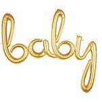 Amscan 3669011 Script Phrase: 'Baby' Gold