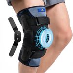 ABYON Hinged Knee Brace for Men and Women, Breathable Non-slip Knee Support with Open Patella and Dual Side Stabilizers for Knee Pain Relief, MCL, ACL, LCL, Tendonitis, Ligament (XXL)