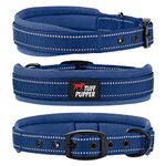 Tuff Pupper Ultra Comfort Padded Dog Collar | Thick Neoprene Padding | Ballistic Nylon Strap Dog Collar with Reflective Stitching | Durable Metal Buckle & Integrated ID Tag Holder | Waterproof Collar