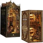 ISSEVE Book Nook Kit, Book Collection Room and Gothic Castle Bundles DIY Miniature Dollhouse Booknook Kit