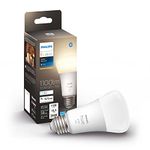 Philips Hue White 10.5W Equivalent 75W A19 Base E26 LED Smart Bulb, Dimmable, Bluetooth & Zigbee compatible, voice activated with Alexa & Google Assistant