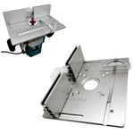 Aluminium Router Table Insert Plate,2 in 1 Woodworking Bench Flip Board with Aluminium Fence Sliding Brackets Router Flip Plate for Electric Routing Trimming Machine