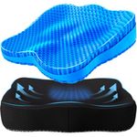 Tsmertor Gel Seat Cushion, Thicken Big Office Chair Cushion Chair Seat Pads for Long Sitting, Sciatica Hip Pain Relief, Egg Seat Cushion for Wheelchair Car Office Home Travel Outdoor