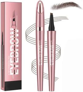 Microblading Eyebrow Pen, 2027 New 4-Tip 3D Eyebrow Pencil, Waterproof Long-Lasting Fine Stroke Contouring Pen, Natural Makeup Effect for All Day，Dark Brown