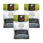 3 Packs x 300g Pure Organic Wild Rice, All Natural, Gluten-Free, Non-GMO, Kosher, and Vegan Pure Long Grain Wild Rice, Healthy Food for The Whole Family - Floating Leaf