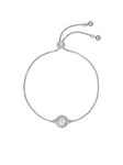 Ted Baker Soleta Solitaire Sparkle Crystal Adjustable Bracelet For Women (Silver Tone/Crystal)