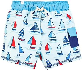Mud Pie Boys Swim Trunks, Sailboat, Medium | 2T-3T
