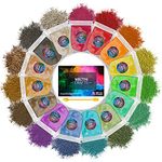 Miltin Crafts Mica Powders - 15 Vibrant Colours (5g/Bag) for Epoxy Resin Pigment, Wax Melts, Makeup, Lip Gloss, Candles, Bath Bombs, Nail Art, Soap & Slime