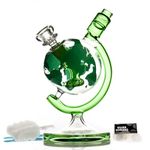 Green Bongs Glass Bong with Tornado percolate,Green Water Bongs with 14.5mm Bong Bowl Height 25cm Weight 400g Glass Pipe for Smoking Hookah Glass Bongs Oil Rig Smoking Pipe (Green Bongs)