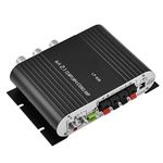 Mini Amplifier Hi-Fi 2.1 CH Class D Stereo Amplifier, Mini HiFi 2.1 Stereo Bass Auto Car Home Audio Power Amplifier Digital Amp, High Power Amplifier DC Super Bass, Compatible with CD MP3 MP4(Black)