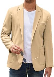 COOFANDY Men's Linen Blazer Jacket Lightweight Classic Fit Casual Sport Coat Beach Wedding Suit Jacket
