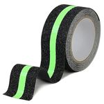 CHUANGSEED 1 Roll Glow In The Dark Anti-Slip Tape Safety High Friction Self-Adhesive Tape for Stairs, 50mm x 5m Fluorescent Tape, Home, Office, Workshop Use
