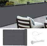 Cool Area balcony privacy screen, PES balcony cover anti-peeping, anti-rain, anti-ultraviolet, 90x500 cm, Anthracite