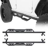 Hooke Road Wrangler JK Running Boards 4 Door, Side Steps Nerf Bars for 2007-2018 Jeep Wrangler JK Unlimited 4 Doors Only