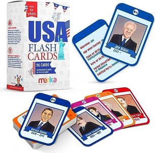 Merka 96 Pack US Presidents Flash Cards, US States and Capital Flash Cards for Kids Learning 50 States and 46 USA Presidents, Great Historic and Geography Facts