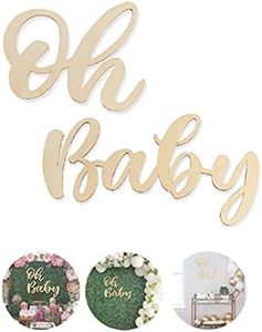 Wood Baby Sign Baby Shower Banner for 1st Birthday Backdrop, Baby Party Sign Wooden Cutout Nursery Decor, Baby Party Banner Event Decorations for Gender Reveal Backdrop,Baby Announcements