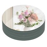 U HOME 10-inch Round Mirror Tray Set of 12, 2 mm Mirror Plate Table Centerpiece for Christmas, Decor