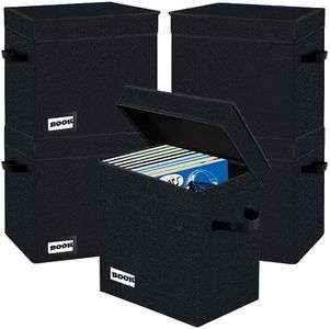 YNSZAS 5 PackCollection Comic Book Storage Boxes, Protector Organizer 11.8" X 9.8" X 7.8" Collapsible Short Box Holds 160-180 Comic Book Heavy Duty Bin Container Holder Shelf