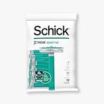 Schick Xtreme 2 Blade Sensitive Skin Disposable Razor For Men, Pack of 12