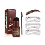 Bajajbeautyshop Eyebrow Stamp Stencil Kit, One Step Brow Stamp Makeup Powder, Reusable Eyebrow Stencils Shape Thicker and Fuller Brows, Waterproof Long Lasting (Brown)