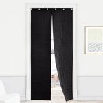 RYB HOME Magnetic Soundproof Blanket Cold Thermal Insulating 100% Blackout Door Curtain Windproof Draft Block Divider for Doorway, Glass Window, Wide 36 x Long 82 inches, Black