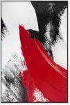 YPY Red Abstract Canvas Wall Art: Large Black and White Pictures Modern Minimalist Paintings Print Poster for Living Room Bedroom Bathroom Office Home Wall Decor 23 5/8" x35 3/8"