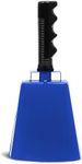 Blue Cowbell with Handle for Football - 11-inch Loud Cow Bell Noisemakers for Sports Games, Weddings, Farm