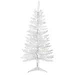 Liguanow Artificial Halloween Christmas Tree 4 Ft White Mini Table Top Christmas Tree with 50 Lights Small Xmas Pine Tree for Home Office Party Holiday Indoor Outdoor Christmas Decor