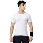 MuscleBlaze Half Sleeve Compression T-Shirts for Men (Polar White)