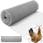 Amagabeli Chicken Wire 0.5Mx25M | 13mm Holes | 0.7mm /22 Gauge,Galvanized Hexagonal Wire Mesh Fencing Hot-Dipped Wire Poultry Netting Rabbit Dog Hardware Cloth Garden Animal Enclosure DA132