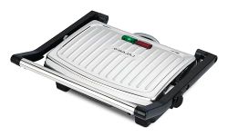 Bajaj GTX 10 1000 Watt Grill Toaster | Drip Oil Collector | Non Stick Coating Plate | 2 Slice Sandwich Press | Sturdy Stainless Steel Finish | Black & Silver