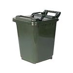 Kerbside Compost Caddy with Locking Lid - Green - for Food Waste Recycling (23 Litre) - 23L Plastic Composting Kerbside Bin with Composting Guide