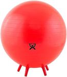 CanDo Non-Slip Inflatable Exercise Ball with Stability Feet for Exercise, Workout, Core Training, Stability, Yoga, Pilates and Balance Training in Gym, Office, Home or Classroom. Red, 30" (75 cm)