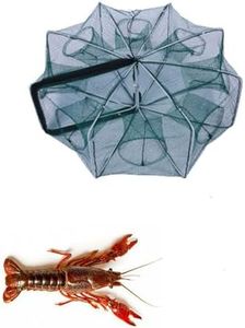 Armastuse Fishing Bait Trap Foldable Fish Minnow Crab Crayfish Crawdad Shrimp Net Trap Cast Net Dip Cage Collapsible Easy Use Hexagon 6 Hole Fishing Accessories