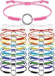 Kigeli 20 Pcs Gymnastics Bracelet Braided Wax Rope Gymnastics Gifts Bulk Adjustable Chain Gymnastics Jewelry for Gymnast Women Men Team Party Favors, 10 Colors