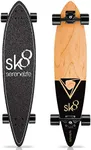 SereneLife Mini Cruiser Skateboard for Kids, Teens and Adults, Flat Concave Design with Non Slip Black Grip Tape, Durable Ply Deck, 44x10x4 in, Canadian and Bamboo Maple Deck (Black)