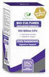 Bio Cultures Complex Probiotics & Prebiotics 100 Billion CFU - 6 Month Supply - Probiotics for Gut Health with Lactobacillus & Saccharomyces Boulardii - Probiotics for Men & Women - 180 Caps